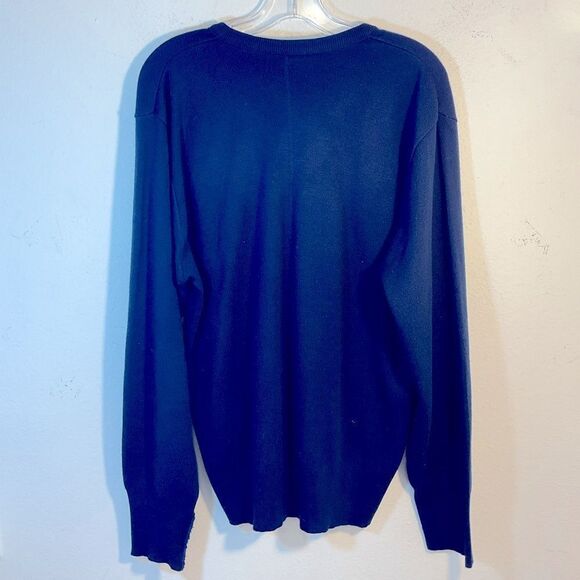 Toronto Casuals Wards Mens Sweater Large Blue Yacht Tennis Club Vtg 80s Crest - Picture 6 of 11